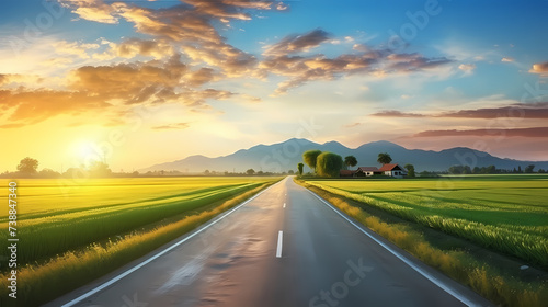 Highway background, 360 degree seamless panorama © ma