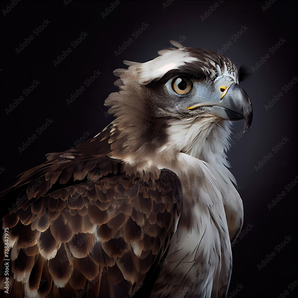 Fototapeta premium Majestic Osprey Portrait in High-Resolution Studio Setting