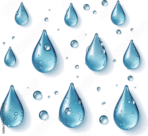Collection of Refreshing Water Droplets