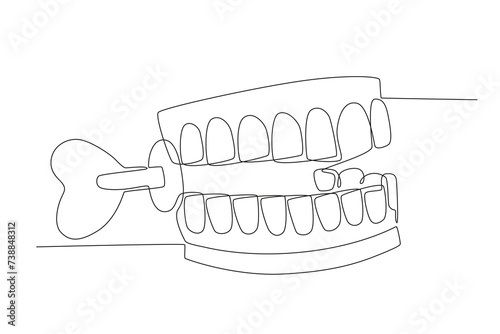 Dentures used by clowns for stunts