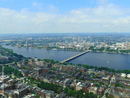Panoramic aerial view of Boston, Massachusetts, USA photo