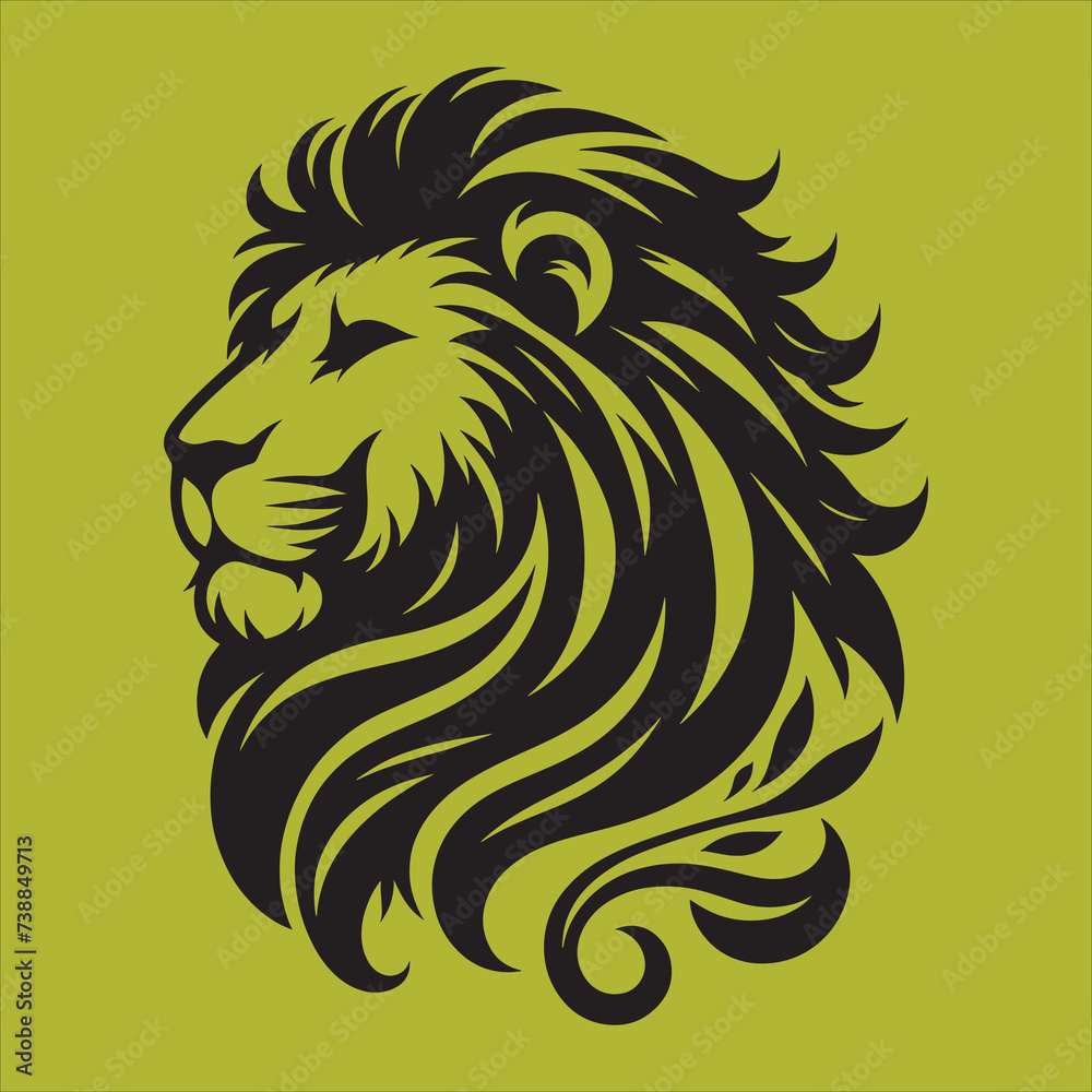 Silhouette Vector design of a Lion  Icon