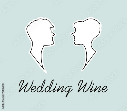 Pastel Mint Wedding Wine Label in Vector (ID: 738851101)