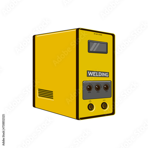 Yellow welding machine realistic. Vector illustration