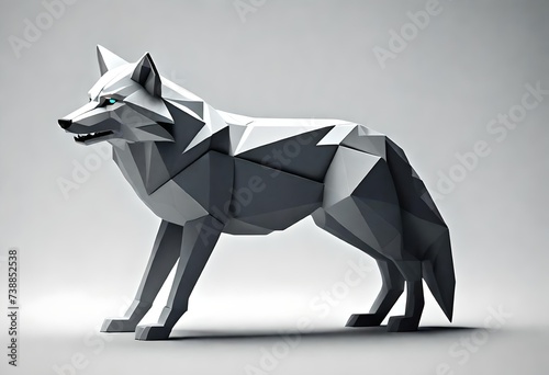 Wolf geometric statue