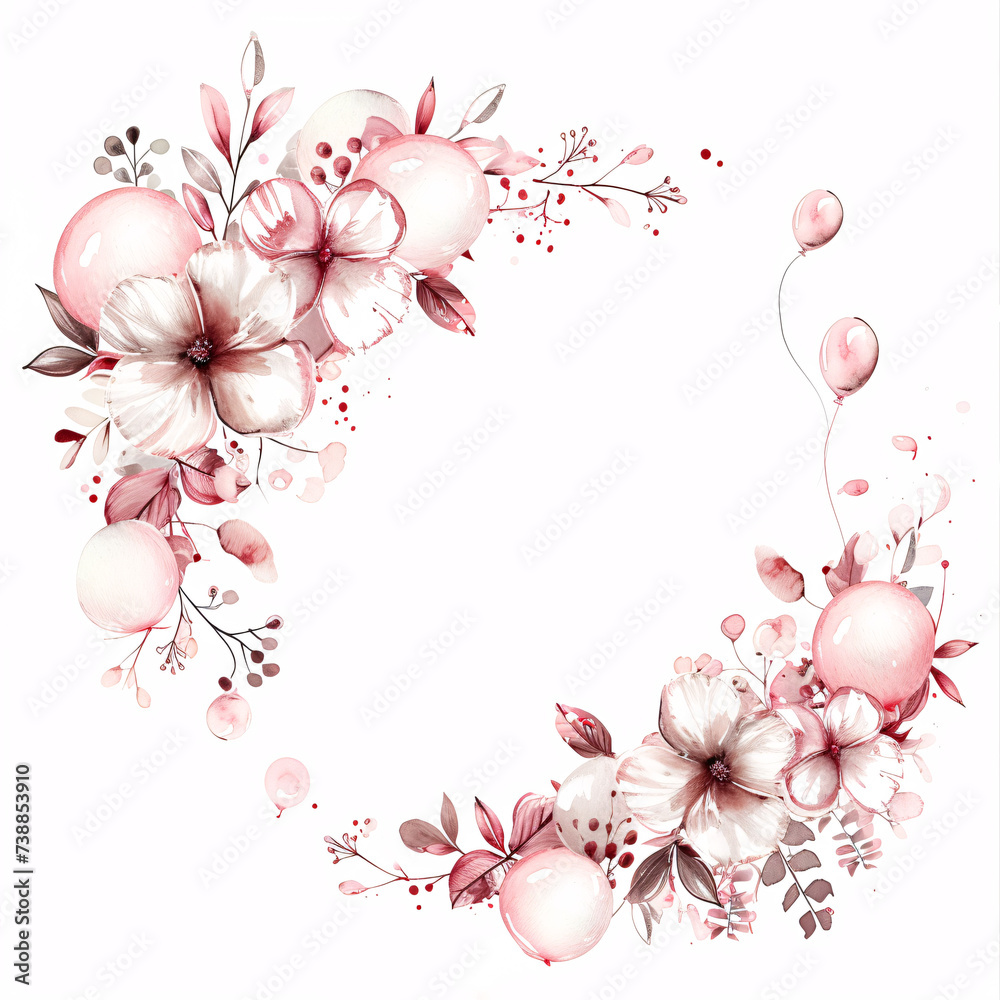 dreamy blossoms: a romantic watercolor composition for elegant invitations and cards