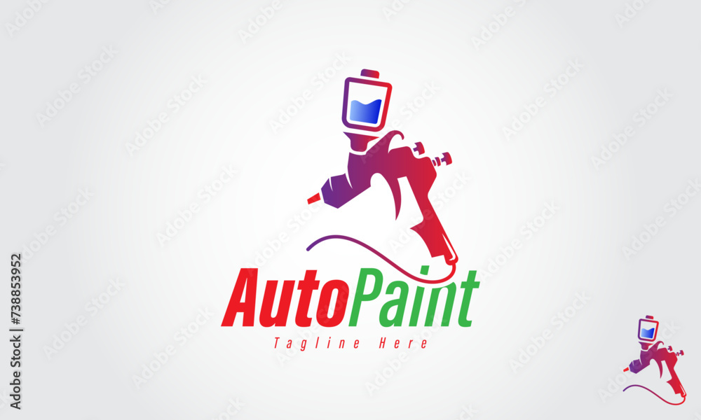 Auto Car Paint Machine Logo Design Template. Auto Paint With Spray Gun. Auto Car Paint Machine Logo Design Template. Auto Paint With Spray Gun.