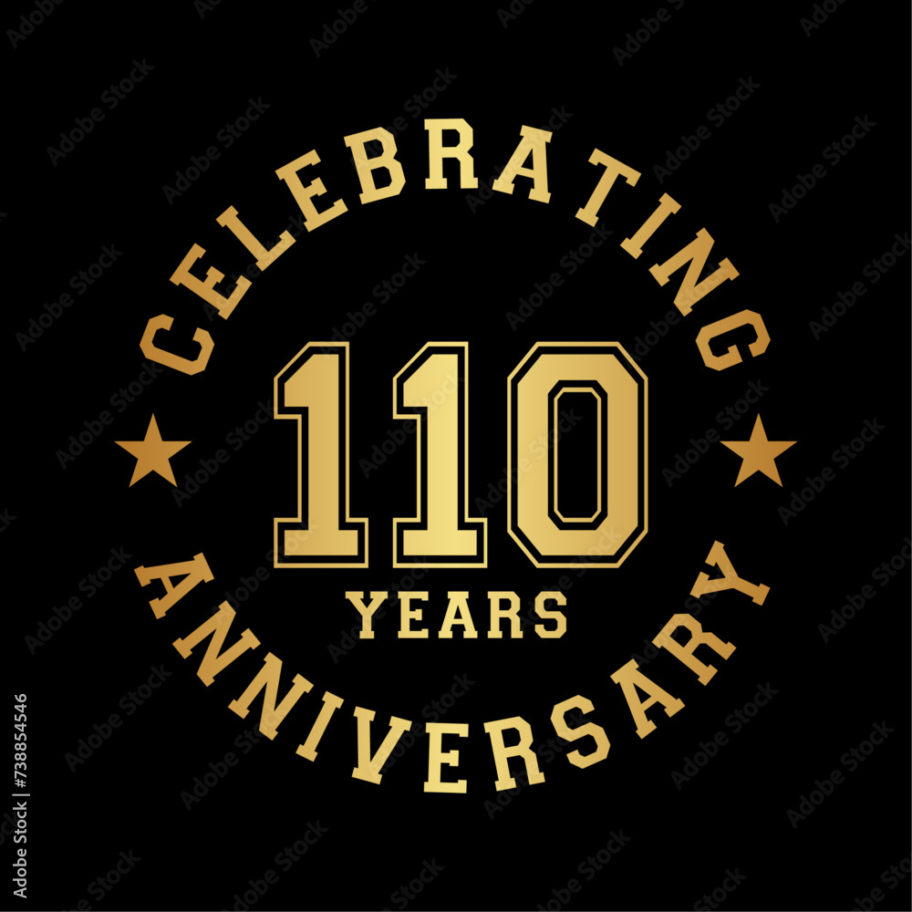 110 years anniversary celebration design template. 110th vector and illustration.