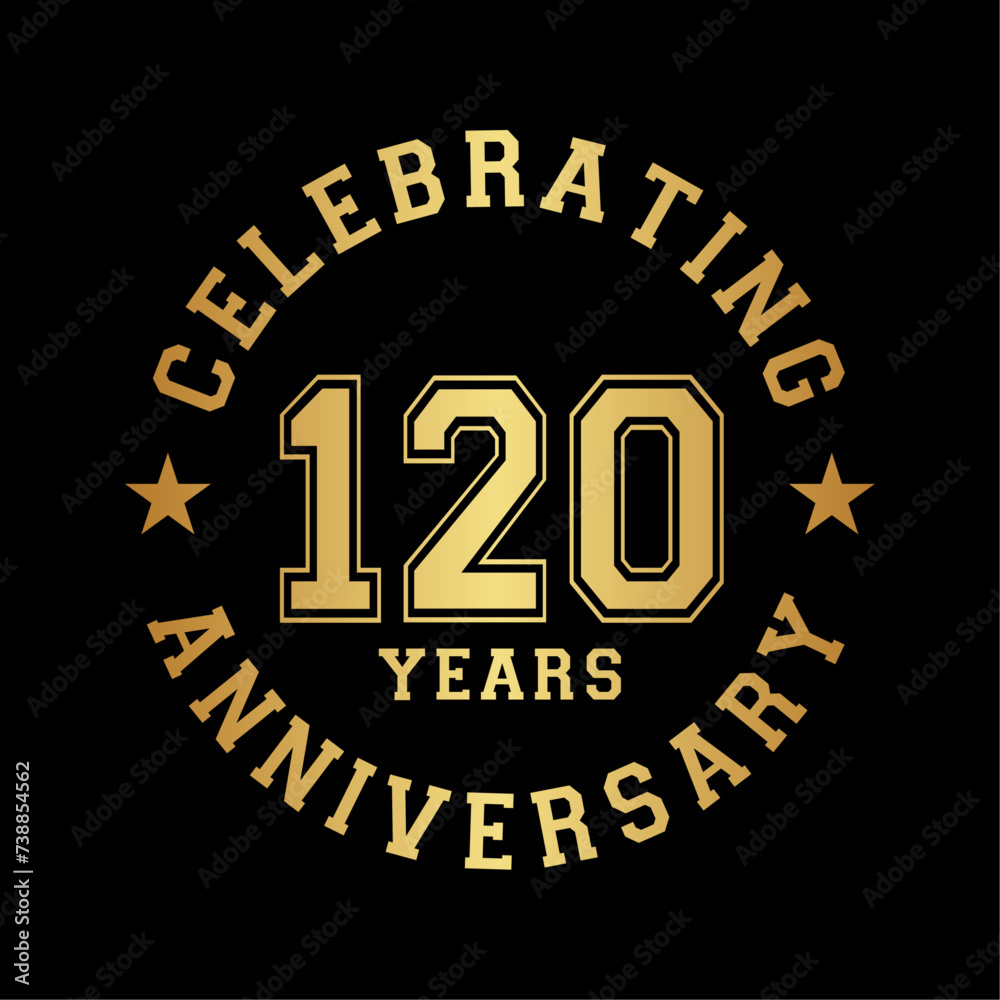 120 years anniversary celebration design template. 120th vector and illustration.