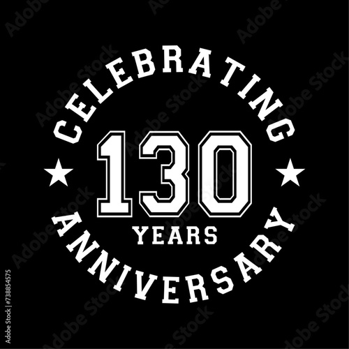 130 years anniversary celebration design template. 130th vector and illustration. photo