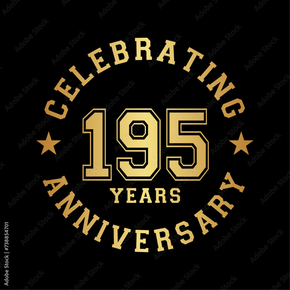 195 years anniversary celebration design template. 195th vector and illustration.