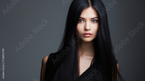 Hair. Beautiful Brunette Girl. Healthy Long Hair. Beauty Model Woman. Hairstyle