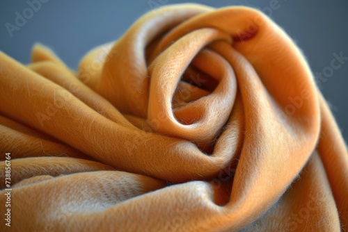 Natural beige fabric. Close-up.