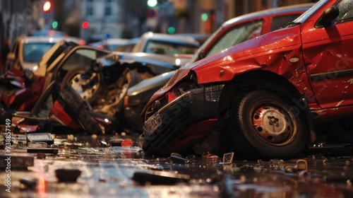 Pathetic car crash accident pile up © Virtual Art Studio