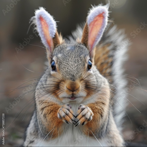 Squirrel with bunny ears