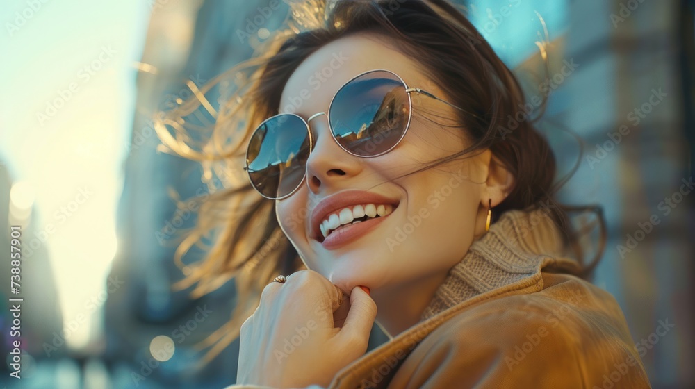 Stylish woman with sunglasses Stylish woman with sunglasses