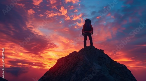 Explorer's Triumph: Sunset Summit © ArtCookStudio