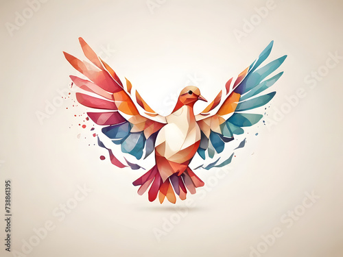 "Polygonal Dove: Modern Logo Design" "Abstract Dove in Flight: Geometric Logo Concept" "Elegant Dove Symbol: Vector Illustration" "Trendy Minimalistic Dove Logo on White Background" "Artistic Polygona © mwaqar