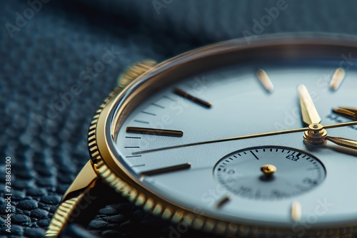 Elegant Gold Watch on Dark Background: Close-Up