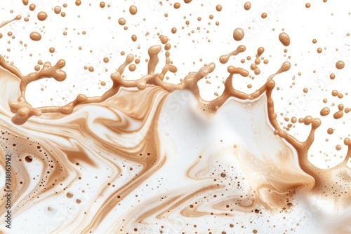 Coffee Foam Splash Isolated on White Background