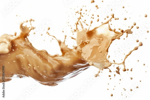 Coffee Foam Splash Isolated on White Background