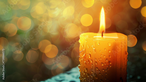 A traditional baptismal candle burning brightly, symbolizing the light of Christ shining in the baby's life and illuminating their path ahead.