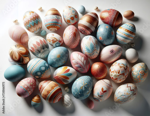 Festive painted Easter eggs.