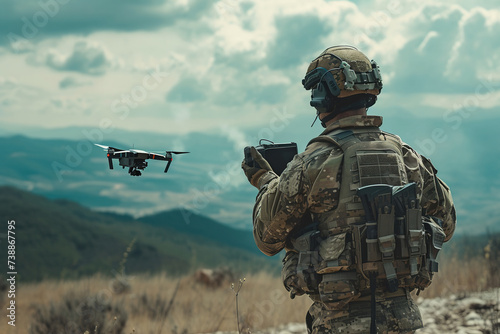 Soldier launch a combat FPV drone to carry out a tactical mission