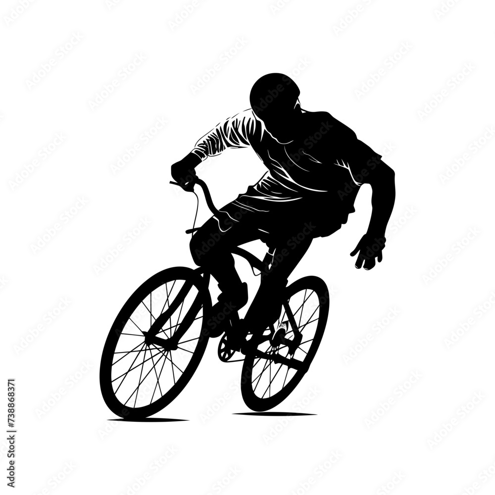 Naklejka premium Silhouette paralympic athlete perform in sport black color only