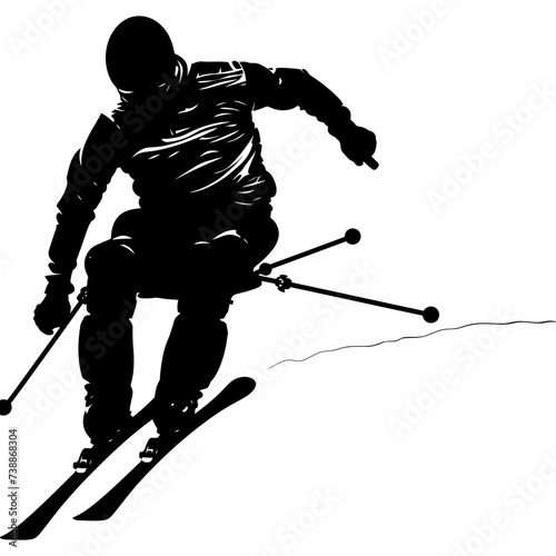 Silhouette paralympic athlete perform in sport black color only