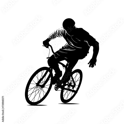 Silhouette paralympic athlete perform in sport black color only