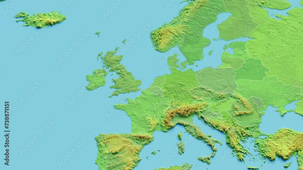 Belgium Map 3D animated with Borders Belgium Map 3D animated with Borders