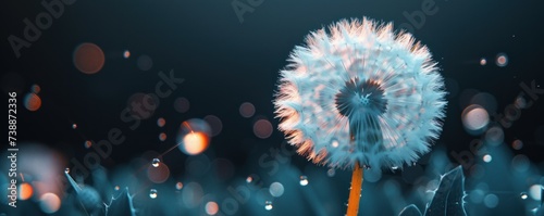 Detailed close-up of dandelion revealing intricate parachute patterns photo