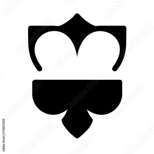 Fleur de lis set, Fleur-de-lis. Silhouettes of lily flowers.
