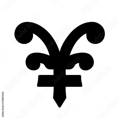 Fleur de lis set, Fleur-de-lis. Silhouettes of lily flowers.
