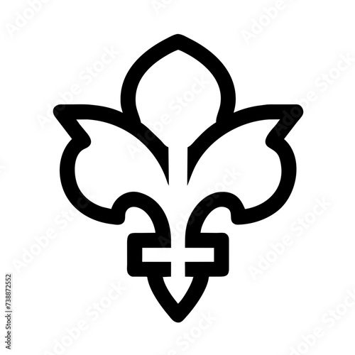 Fleur de lis set, Fleur-de-lis. Silhouettes of lily flowers.
