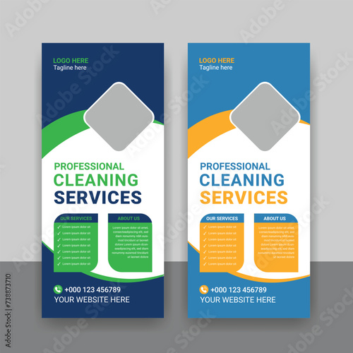 cleaning services dl flyer, rack card, leaflet template or cleaning services dl flyer template design.