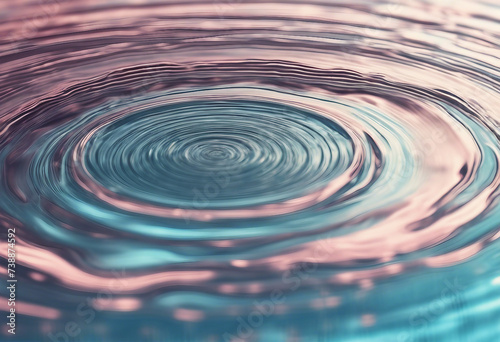 Abstract transparent liquid banner with concentric circles and ripples