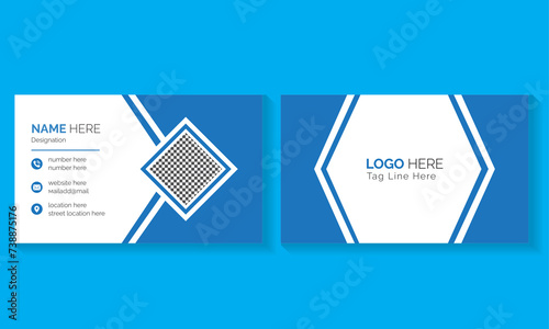 This is a Creative Modern Business Card Template . Double Sided Business Card Template . Horizontal and Vertical Layout. Vector Illustration . photo