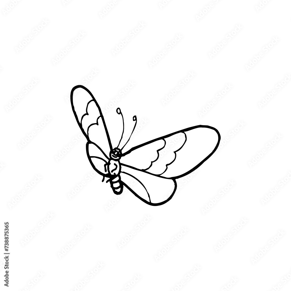 Black and white butterfly glyph Black and white butterfly glyph