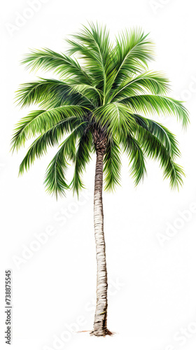 Green palm tree. isolated on white background