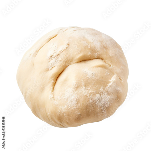 Raw dough ball. Isolated on transparent background. Top view.