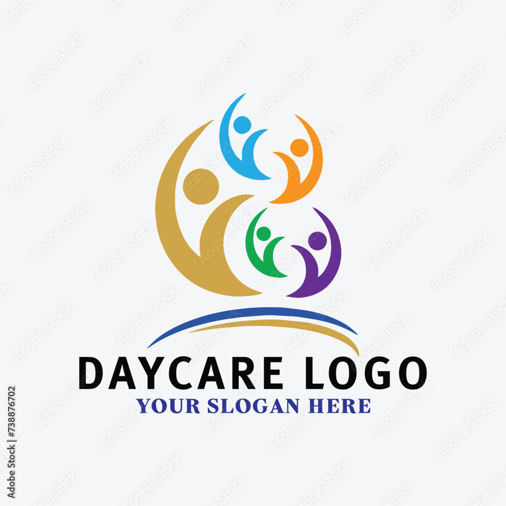 child daycare logo design vector