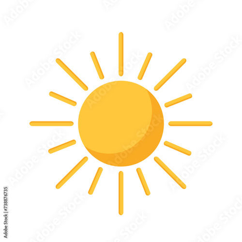 Vector sun. Isolated on a white background. Flat design. 