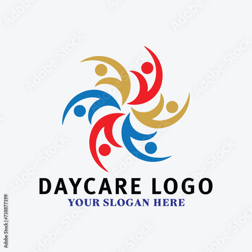kids daycare logo design vector