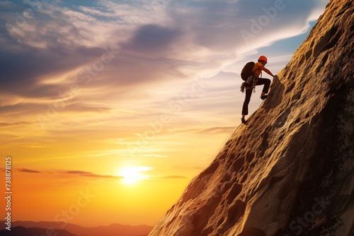 a person climbing a mountain © VSTOCK