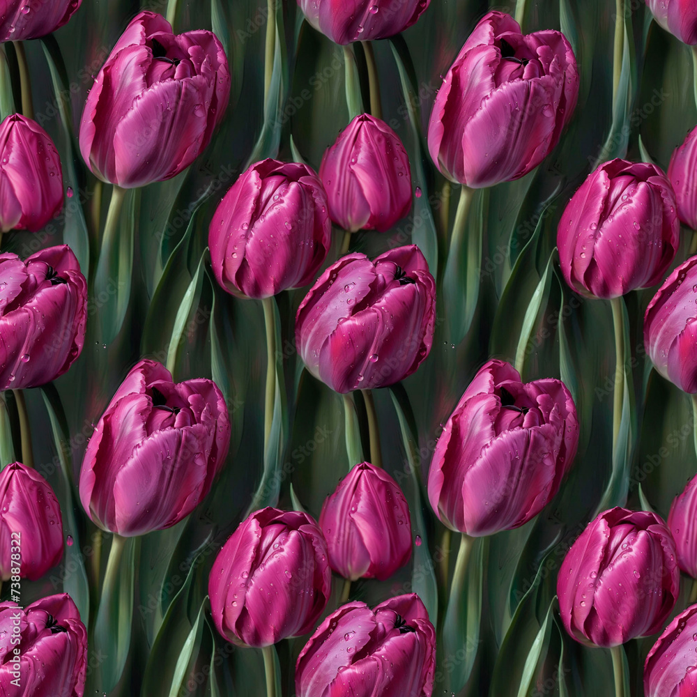 Obraz premium red and white tulips