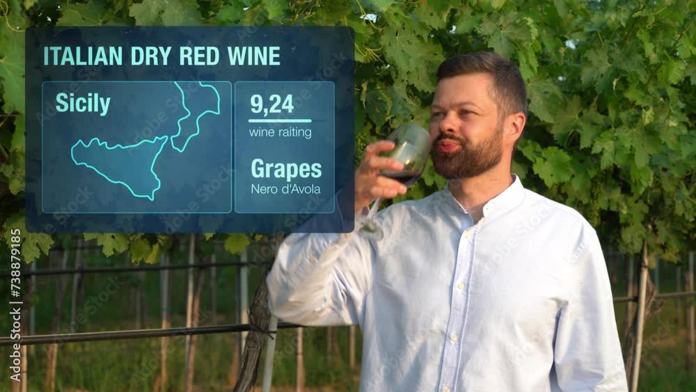 Vidéo Stock Sicily, Italy. Animated infographic of Italian dry red wine