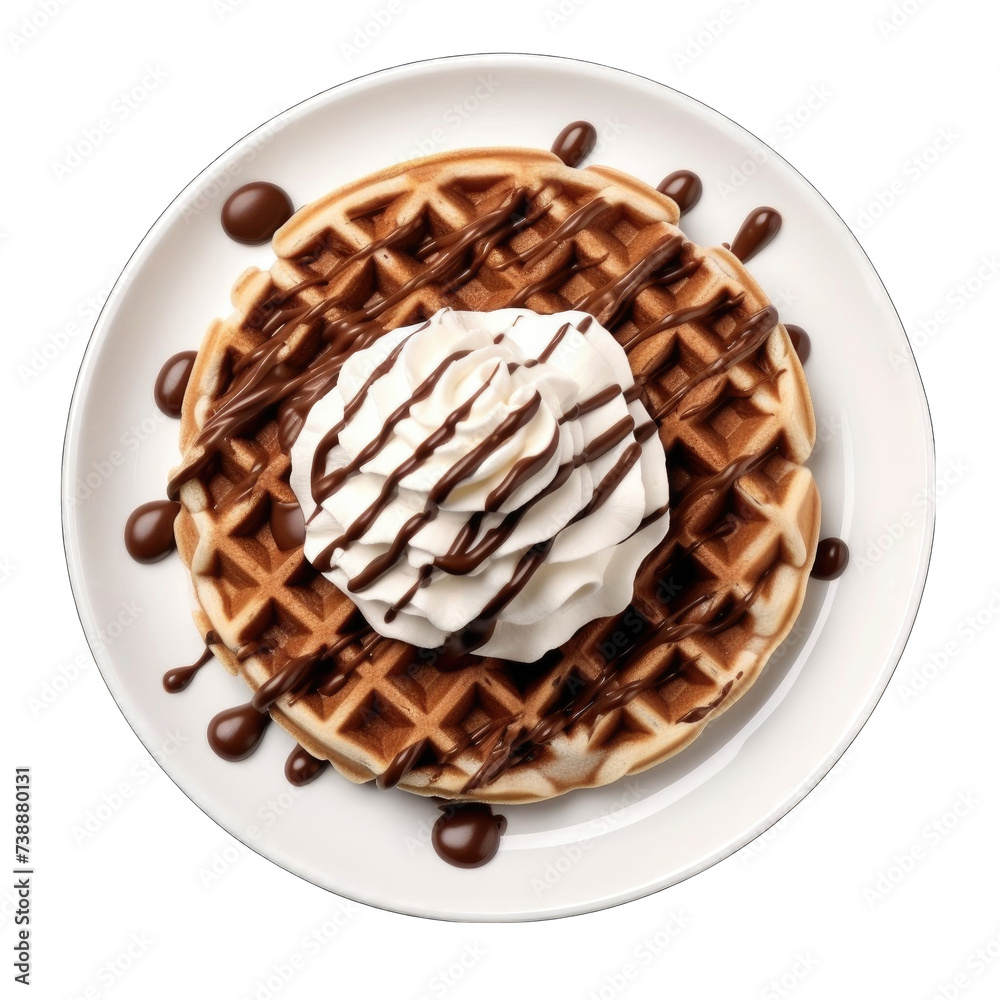 Fototapeta premium fresh Waffle with sChocolate png