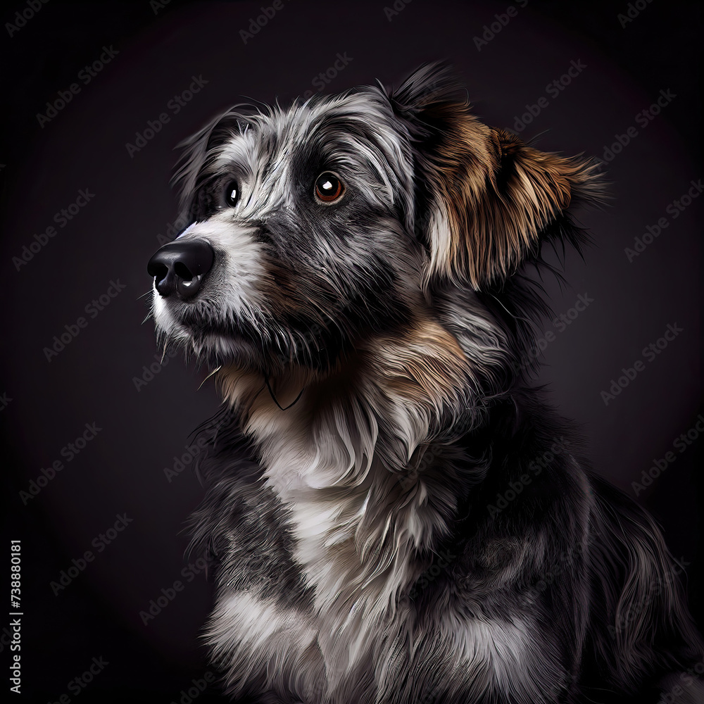 Elegant Dog Portrait in Professional Studio Setting